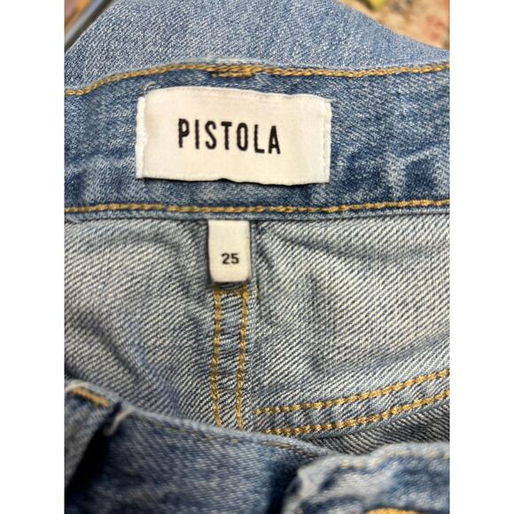 Pistola Presley High Rise Straight Jeans 25 Distressed Denim Streetwear Casual - Picture 6 of 6